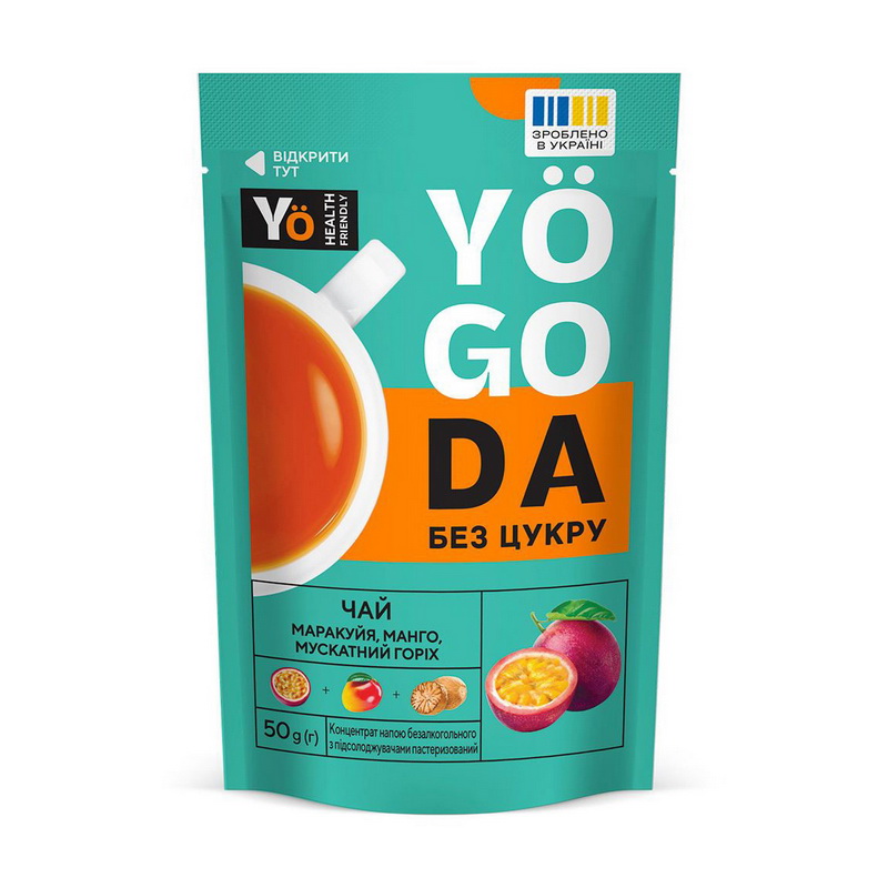 Yogoda Tea Sugar Free (50 g, маракуйя, манго, мускатний горіх)