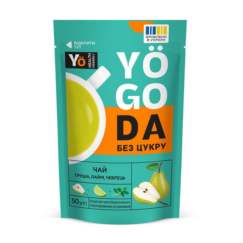 Yogoda Tea Sugar Free (50 g, груша, лайм, чебрець)