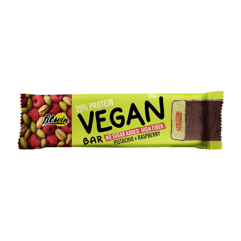 25% Vegan Bar (60 g, pistachio & raspberry)