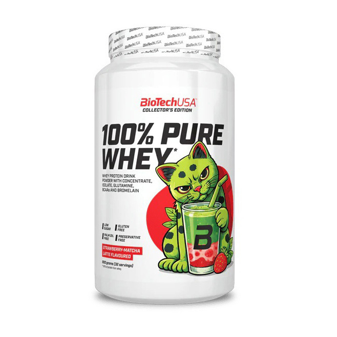 100% Pure Whey (900 g, strawberry-matcha latte)